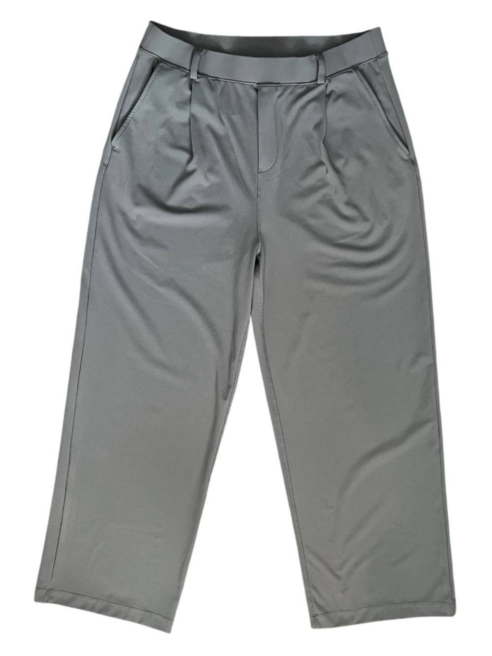 Reflex Knit Pleated Trouser Pant Grey Size Large